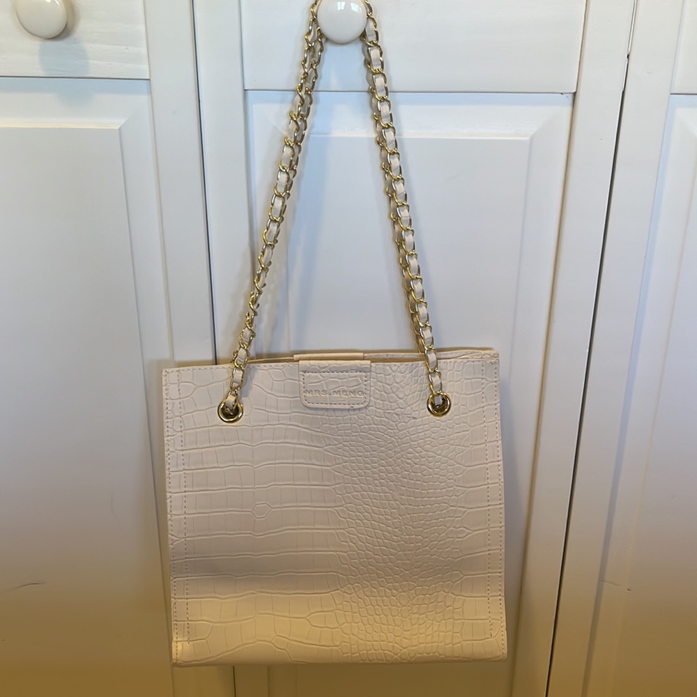 👜SHEIN Mrs. Meng White Faux Crocodile Purse👜